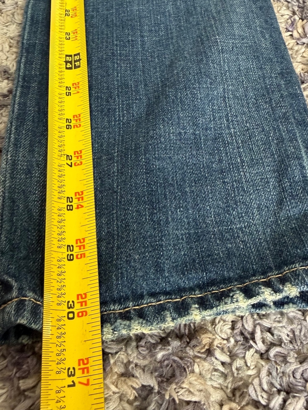 Polo Ralph Lauren Patchwork Jeans Distressed Blue Denim Skinny 28 - Picture 7 of 7